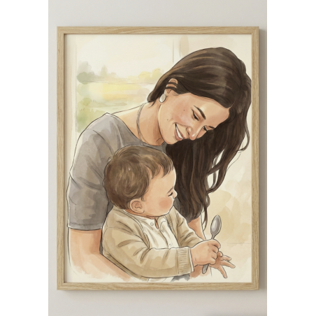 Portrait peinture classique personnalisé élégant