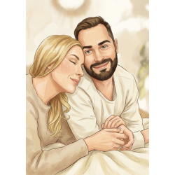 Portrait peinture classique personnalisé élégant