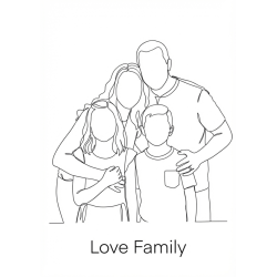 Portrait line art personnalisé minimaliste