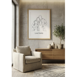 Portrait line art personnalisé minimaliste