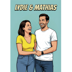 Portrait pop art personnalisé coloré