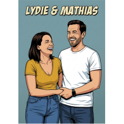 Portrait pop art personnalisé coloré