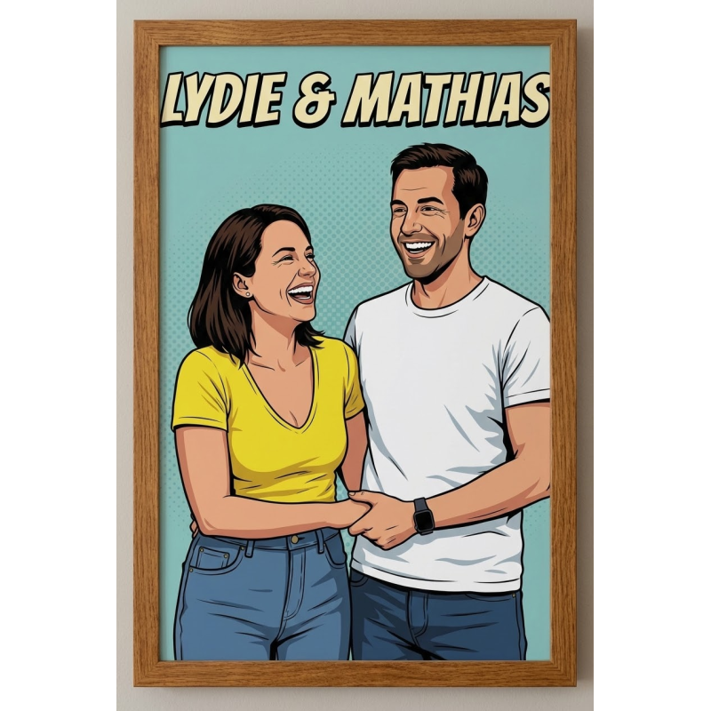 Portrait pop art personnalisé coloré