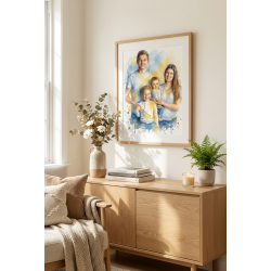 Portrait aquarelle personnalisé artistique