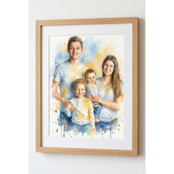 Portrait aquarelle personnalisé artistique